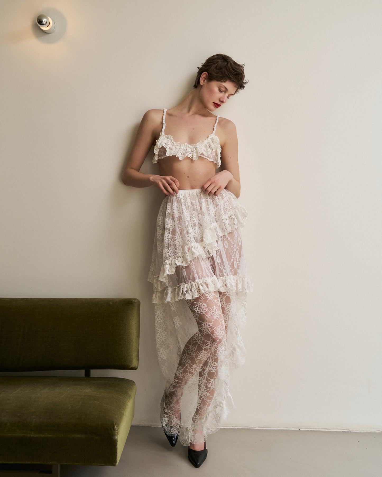 Victoria Long Lace Skirt – Handmade from Vintage Wedding Lace