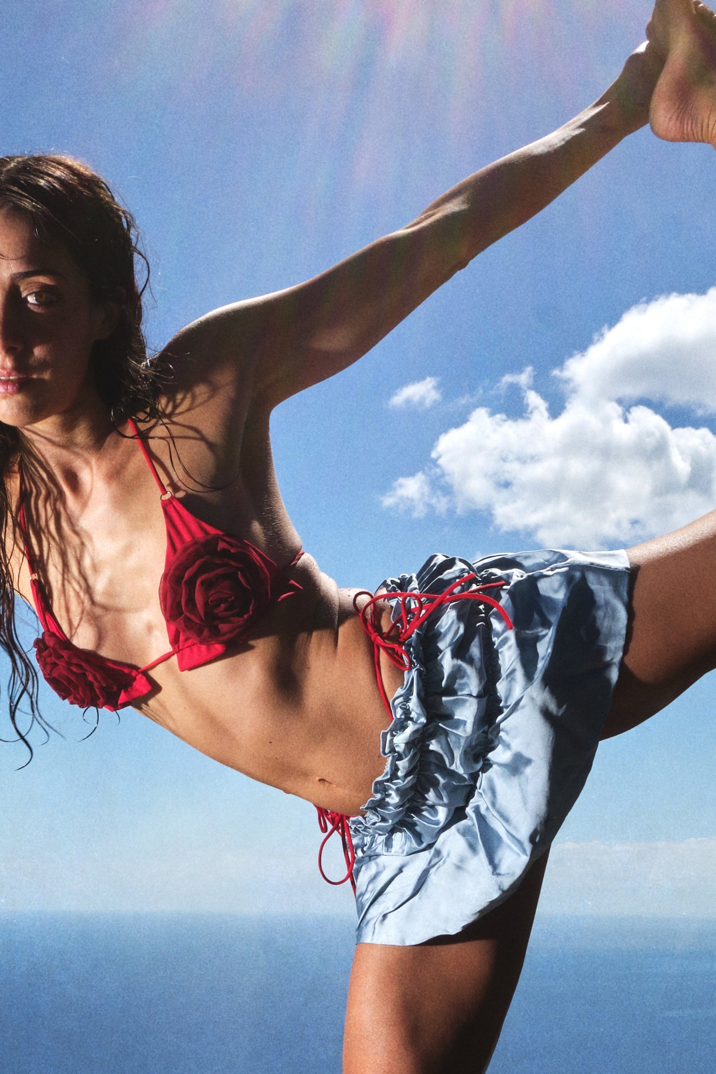 Bikini Red Roses - Handmade Triangle top