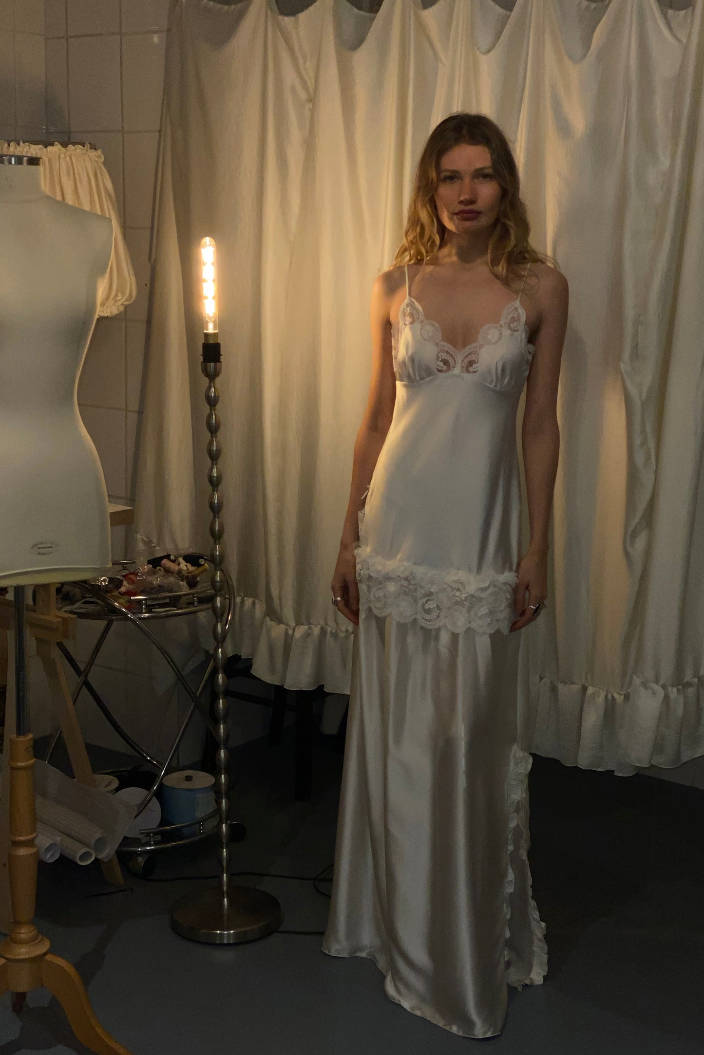 Long Silk White Sophie Dress - limited edition