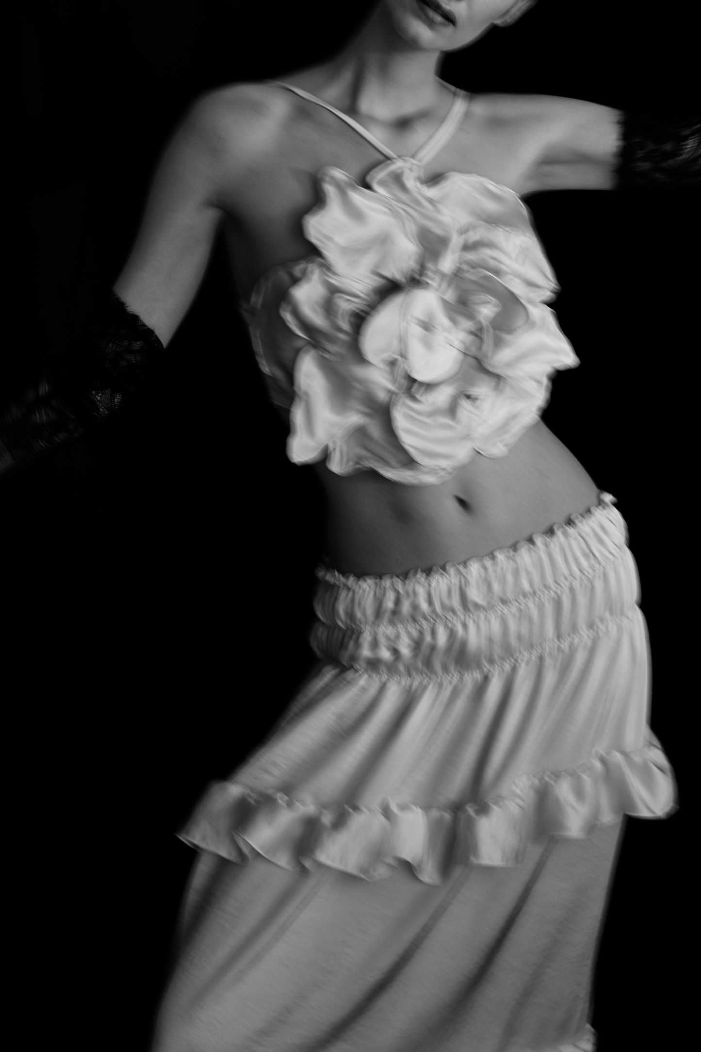 Rose Long Satin Skirt