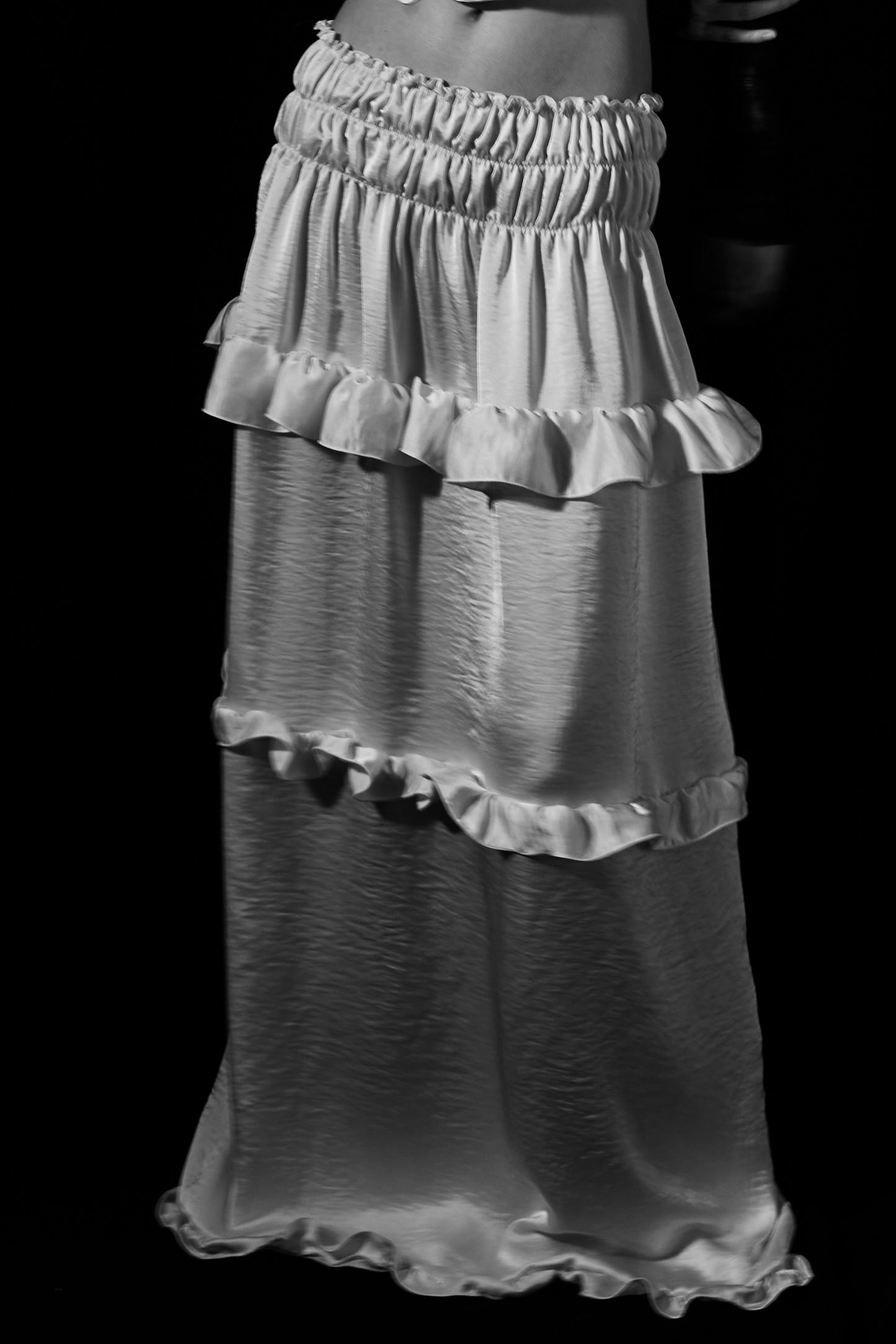 Rose Long Satin Skirt