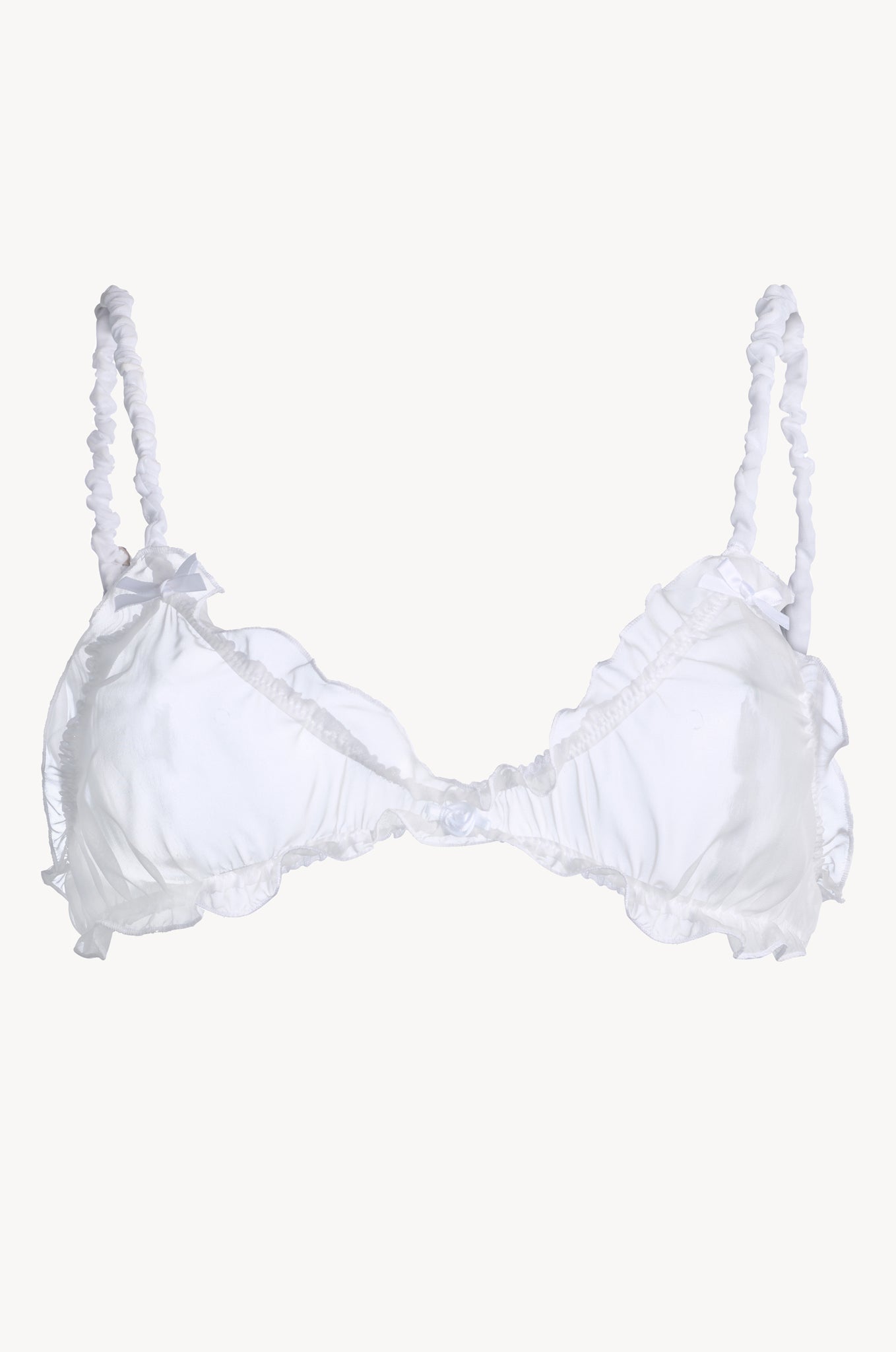 Rose Ruffle White Tulle Bra