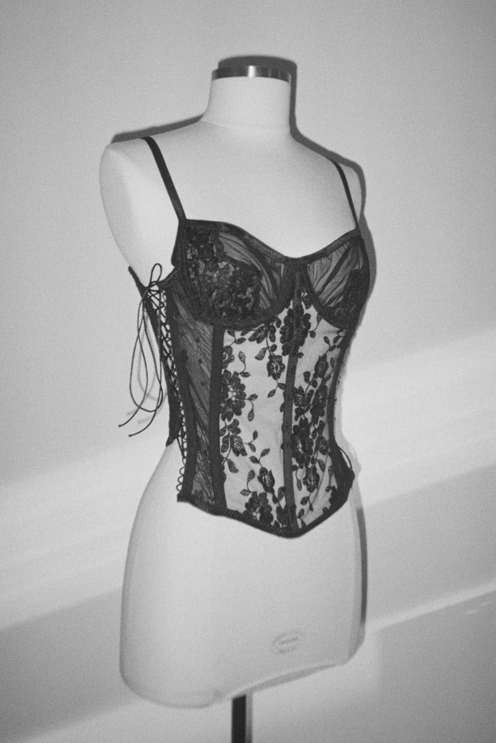 Black Handmade Lace Corset - Made to order