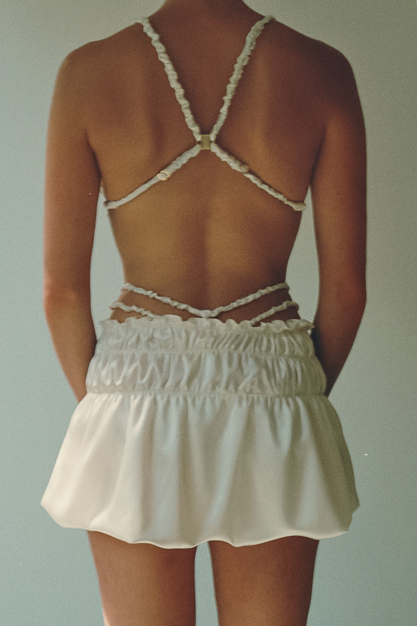 Rose Ruffle Skirt IvoryWhite