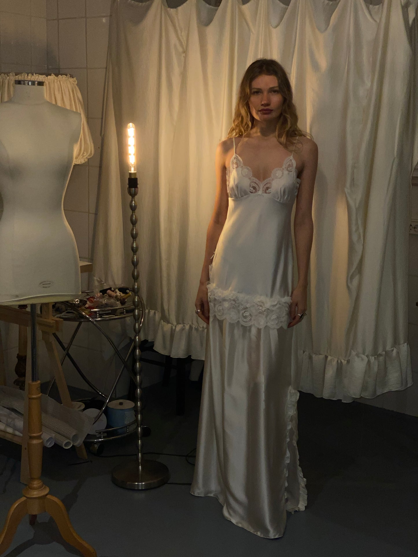Long Silk White Sophie Dress - limited edition