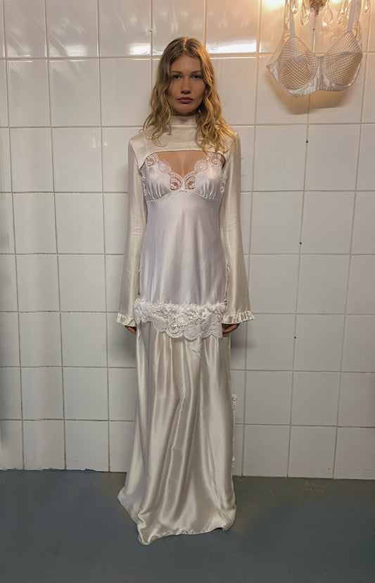 Long Silk White Sophie Dress - limited edition
