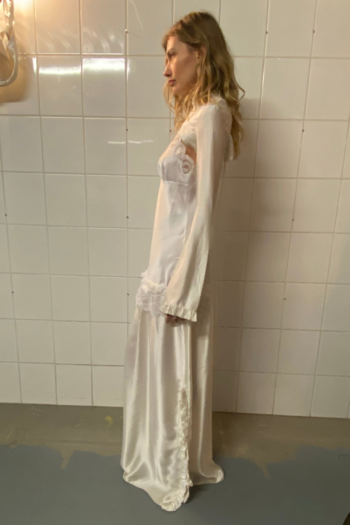 Long Silk White Sophie Dress - limited edition