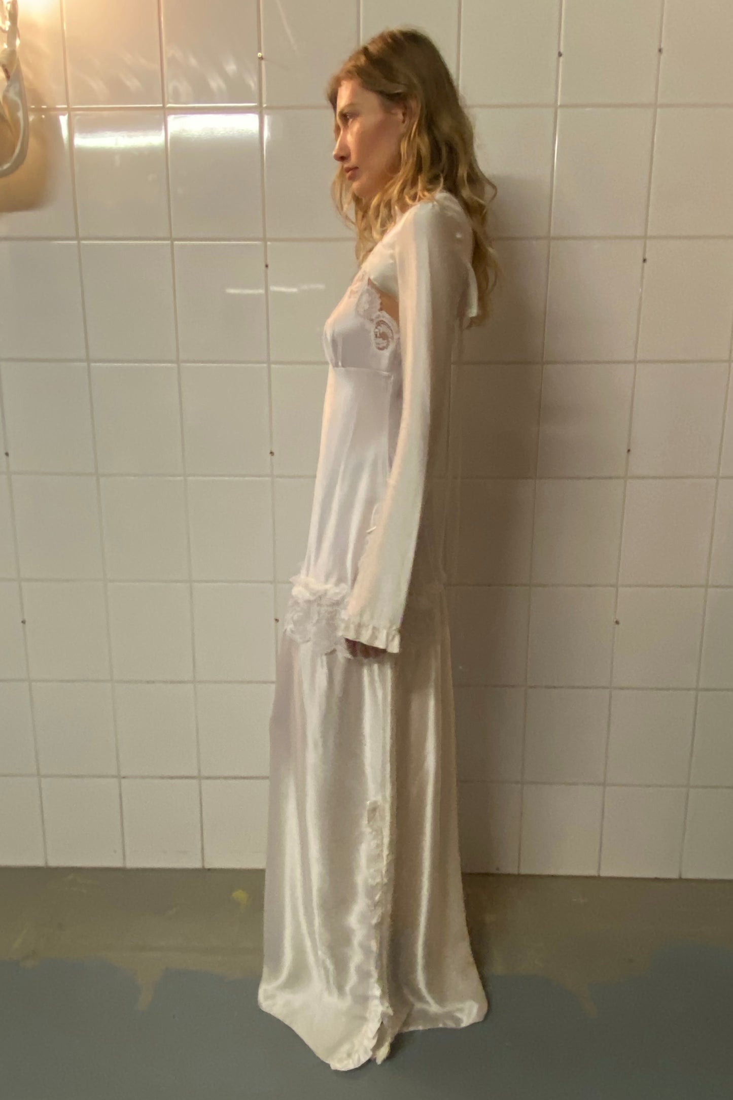 Long Silk White Sophie Dress - limited edition
