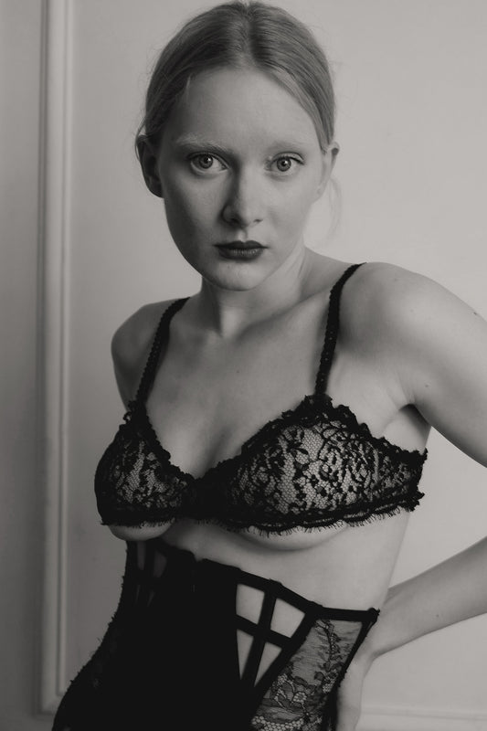 Rose Black Lace Bra