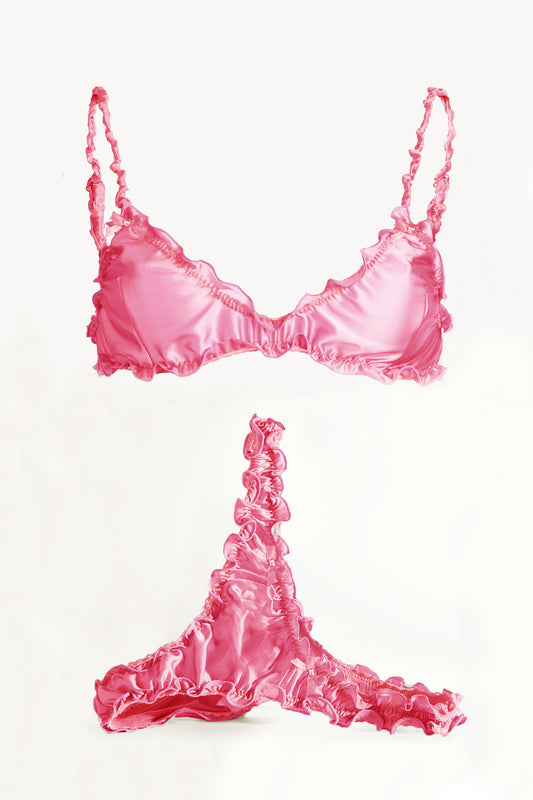 Limited Edition Rose Silk Shiny Pink Set