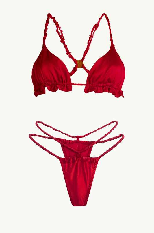 Laila Silk Red Set
