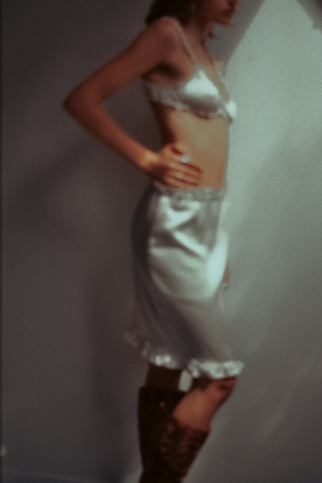 Vicky Midi Skirt – 100% French Silk in Ivory White