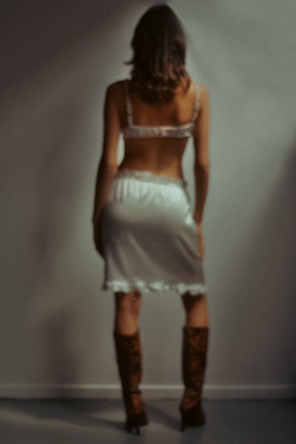 Vicky Midi Skirt – 100% French Silk in Ivory White