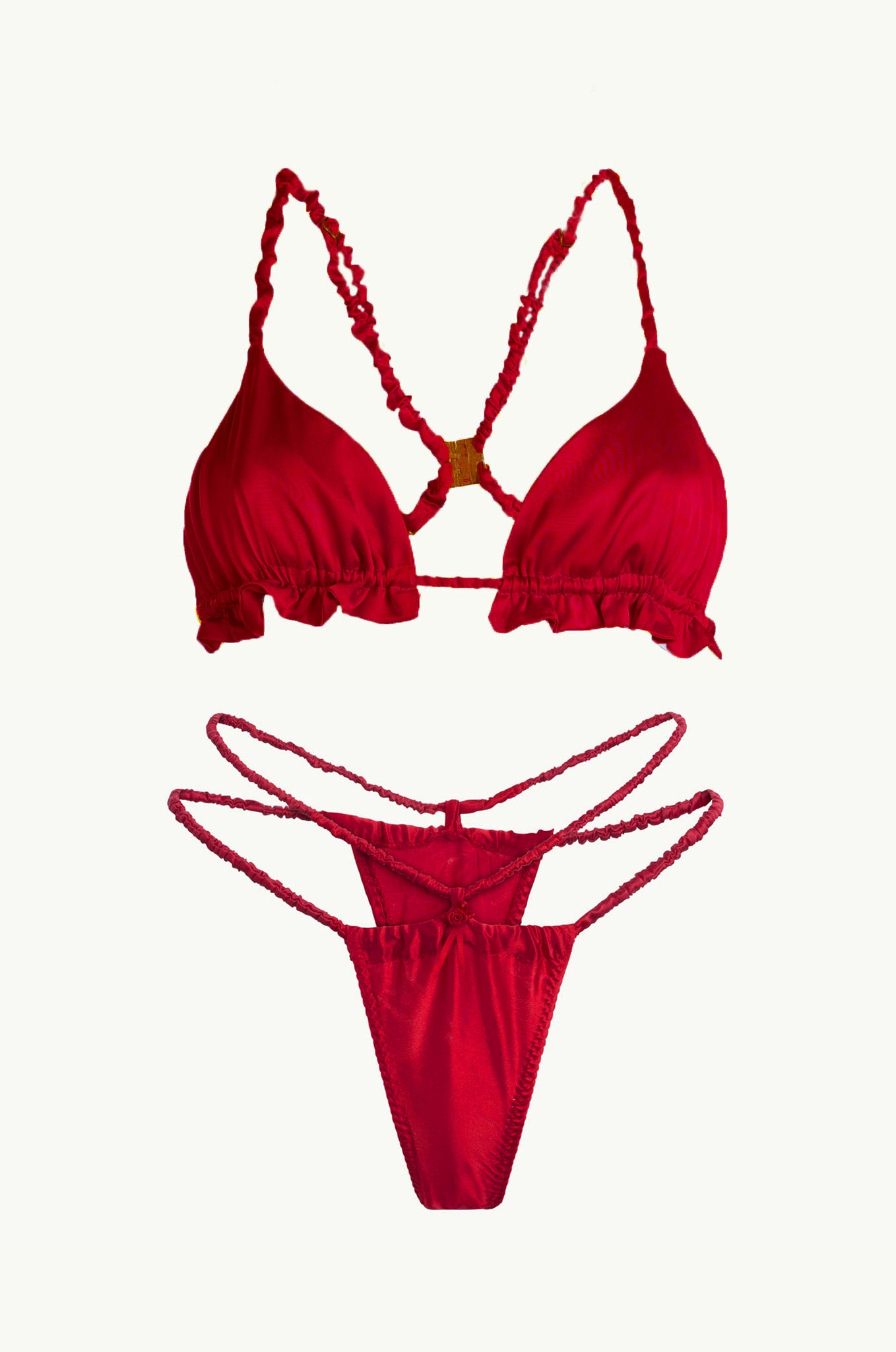 Laila Red Silk Bra